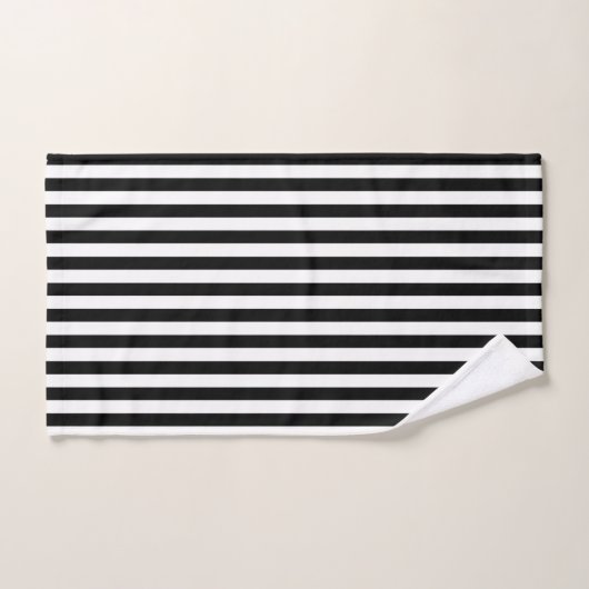 Rayures verticales noires et blanches (Serviette à main)