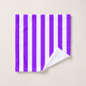 Rayures verticales pourpres et blanches (Gant de toilette)
