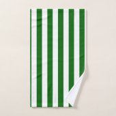 Rayures verticales vert émeraude et blanc (Serviette à main)