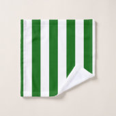 Rayures verticales vert émeraude et blanc (Gant de toilette)