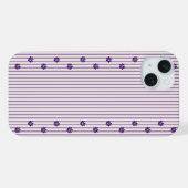 Rayures Violettes Chic et Rangées de Fleurs Violet (Verso Horizontal)