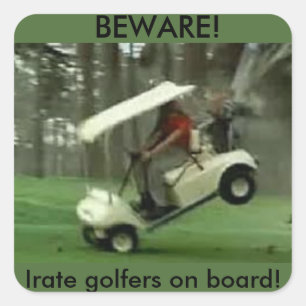 Razend de golfspelerssticker van de Kar van het Vierkante Sticker