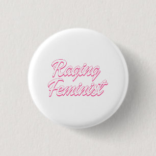 Razende feministische pop ronde button 3,2 cm