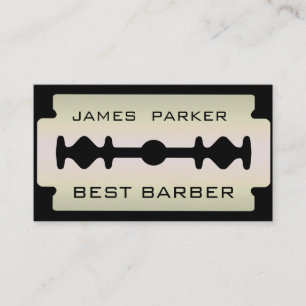 Razor Blade Silver Barber Modern Hair Stylist Visitekaartje