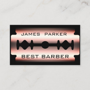 Razor Blade Silver Roos Barber Modern Hair Stylist Visitekaartje