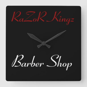 RaZoR Kingz Barber Shop-promotie Vierkante Klok