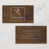 Razor Rustic Wood White Box Visitekaartje (Voorkant / Achterkant)