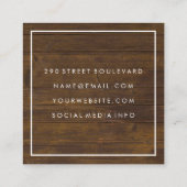 Razor Rustiek Houten Witte Doos Vierkante Visitekaartje (Achterkant)