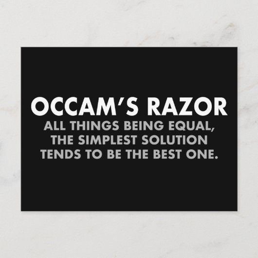 Razor Scientific Principle van Occam Briefkaart (Voorkant)