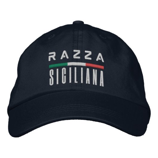 Razza Siciliana - Embroidered Italian Pride Hat Geborduurde Pet (Voorkant)