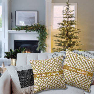 Razzle Dazzle Kerstmis Glittery Gouden Sterren Cus Kussen