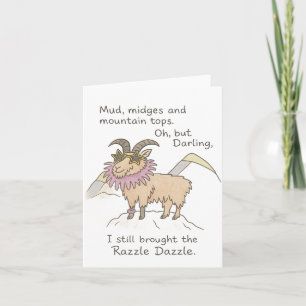 Razzle Dazzle Mountain Goat Opgevouwen Wenskaart Kaart
