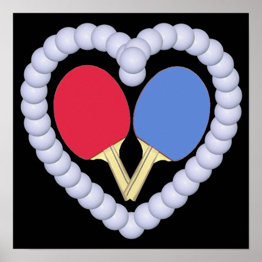 RB Ping Pong Paddle Heart Poster (Voorkant)