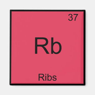 Rb - Ribben Scheikunde Element Symbool Grappig Magneet