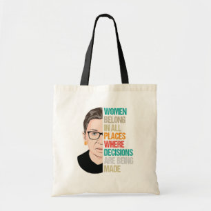 RBG, Hooggerechtshof Stemming, Ruth Bader Ginsburg Tote Bag
