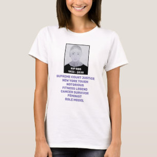RBG RIP Ruth Bader Ginsburg Tribute on white T-shirt