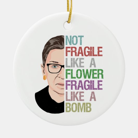 RBG Ruth Bader Ginsburg als een ventilator Keramisch Ornament (Voorkant)