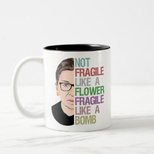 RBG Ruth Bader Ginsburg als een ventilator Tweekleurige Koffiemok