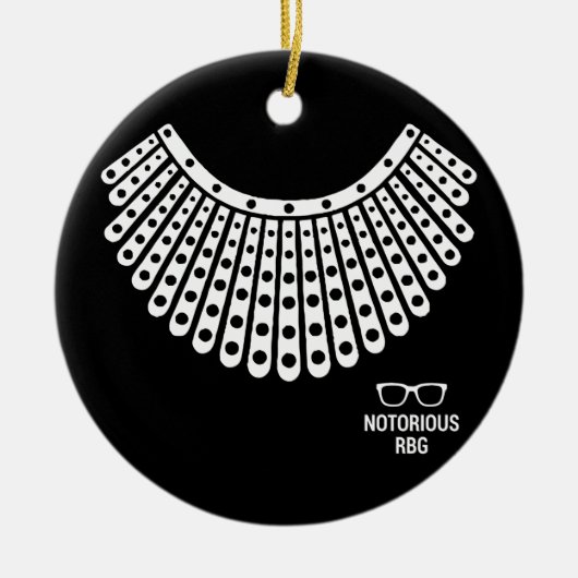 RBG, Ruth Bader Ginsburg, beruchte RBG Keramisch Ornament (Voorkant)