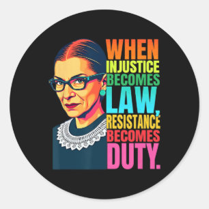 Rbg wanneer onrecht wet verzet wordt ronde sticker