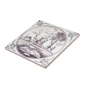 RBT08 Delft Biblical Manganese Red Ceramic Tile Tegeltje (Zijkant)