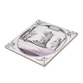 RBT16 Delft Biblical Manganese Red Ceramic Tile Tegeltje (Zijkant)