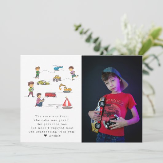 Rc-auto met afstandsbediening voor elke leeftijd K Bedankkaart (Staand voorkant)