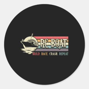 RC Boat Build Race Crash Herhaal Model RC Boats Ronde Sticker