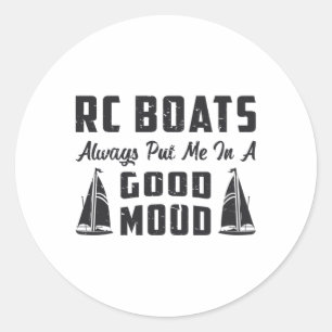 RC Boat zette me in een goed humeur radio model RC Ronde Sticker