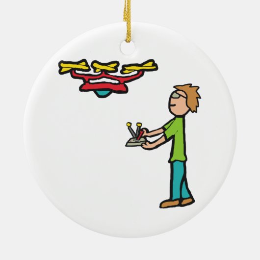RC Drone Flying Keramisch Ornament (Achterkant)