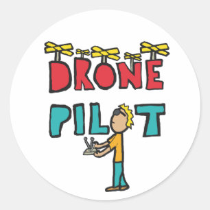 RC Drone Pilot Ronde Sticker