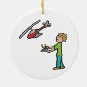 RC Model Helikopter vliegen Keramisch Ornament (Achterkant)