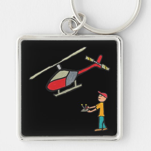 RC Model Helikopter vliegen Sleutelhanger (Voorkant)