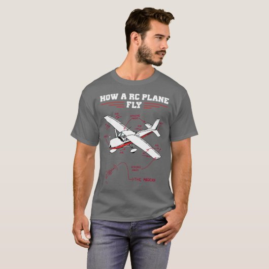 RC Plane-afstandsgestuurd model Funny Diagram T-shirt (Voorkant volledig)