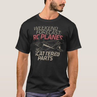 RC Plane Gift Weekend Forecast RC Pilot Model Airp T-shirt