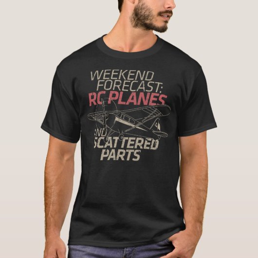 RC Plane Gift Weekend Forecast RC Pilot Model Airp T-shirt (Voorkant)