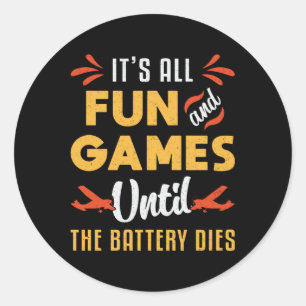 RC Plane Het is leuk en spelletjes Piloot Grappige Ronde Sticker