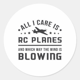 RC Plane Vliegtuig Pilot Alles wat ik geef is RC P Ronde Sticker