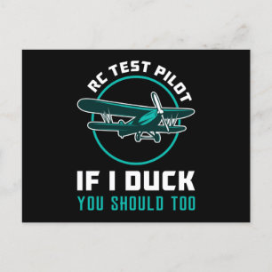 RC Test Pilot Als ik Duck moet je RC vliegtuig Briefkaart