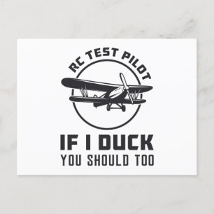 RC Test Pilot Als ik Duck moet je RC vliegtuig Briefkaart