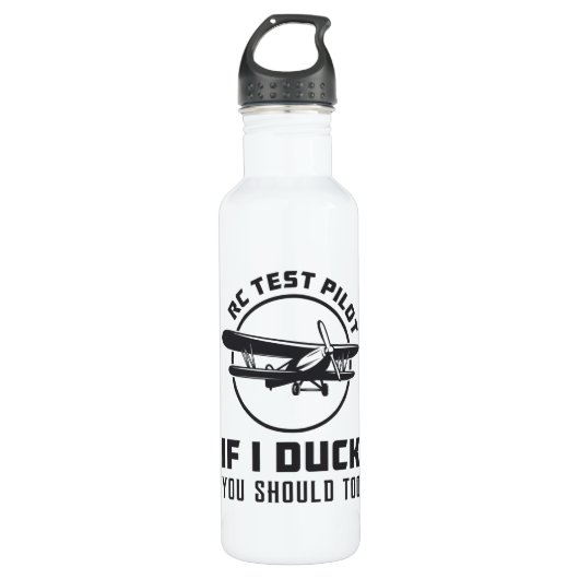 RC Test Pilot Als ik Duck moet je RC vliegtuig Waterfles (Voorkant)