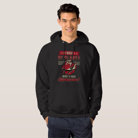 RC-Vliegtuig vliegtuigpiloot — Funny RC-vliegtuige Hoodie (Voorkant volledig)