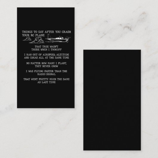 RC Vliegtuigpiloot — Hobby-vliegtuiglover Visitekaartje (Voorkant / Achterkant)