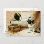 RCA Pug Dog Briefkaart (Voorkant / Achterkant)