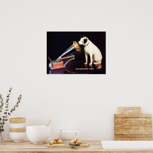 RCA Victor Zijne Masters Voice of Francis Barraud  Poster (Keuken)