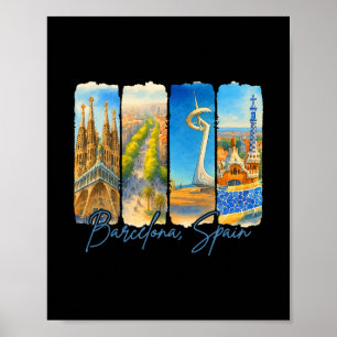 Rcelona Spanje Reizen Trip Borstelstreek Souvenir Poster