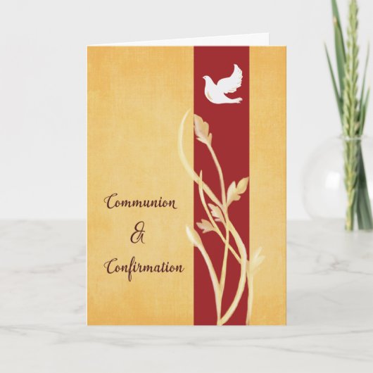 RCIA Commune and Confirmation Dove and Wheat Kaart (Voorkant)