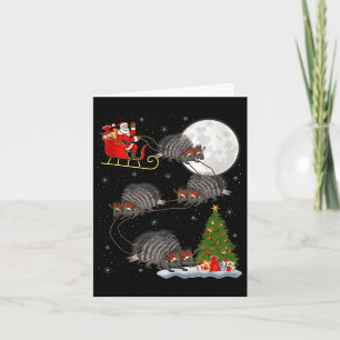 Rcune Kerstman slee van vliegende grappige magisch Kaart
