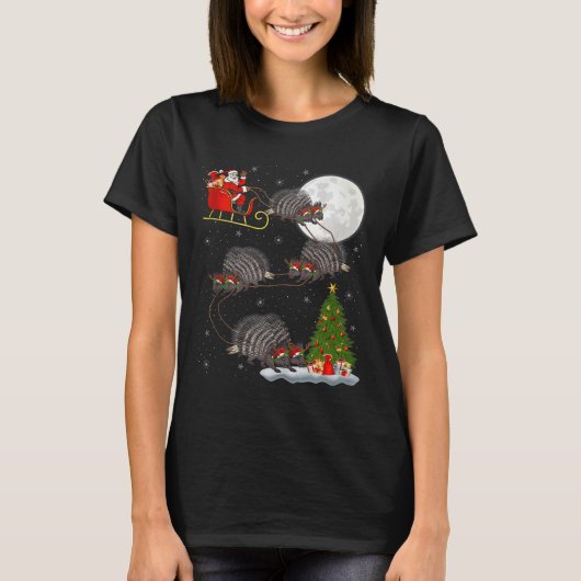 Rcune Santa Sleigh Flying Funny Magical Christmas T-shirt (Voorkant)