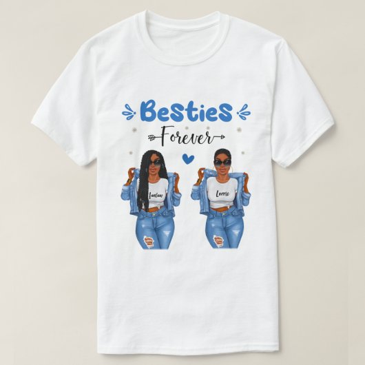 RD Aangepaste Besties voor altijd T Shirt Couple (Design voorkant)